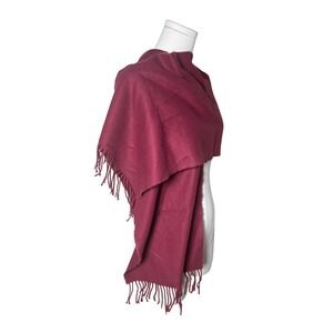 Classic Cashmere Scarf Wrap Burgundy Made in Scotland One Size